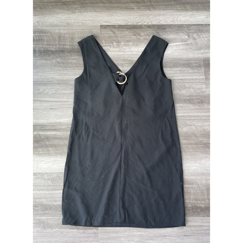 MNG Mango Black Shift Dress 6 NWT V-Neck Sleeveless M A11